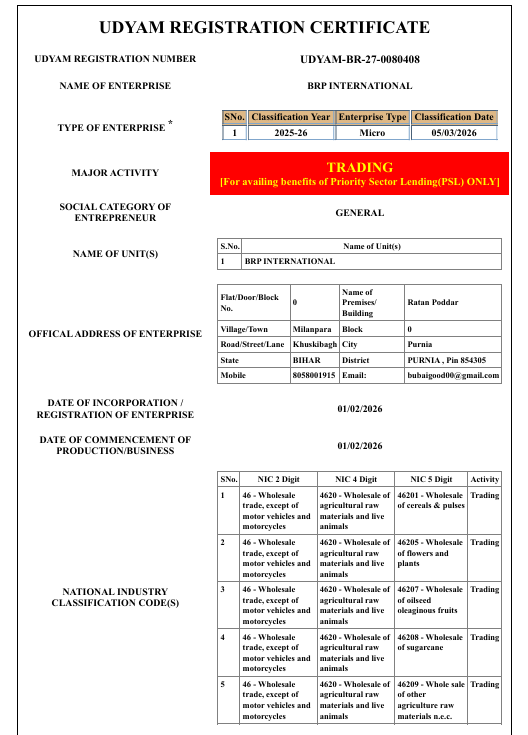 UDYAM Registration Certificate