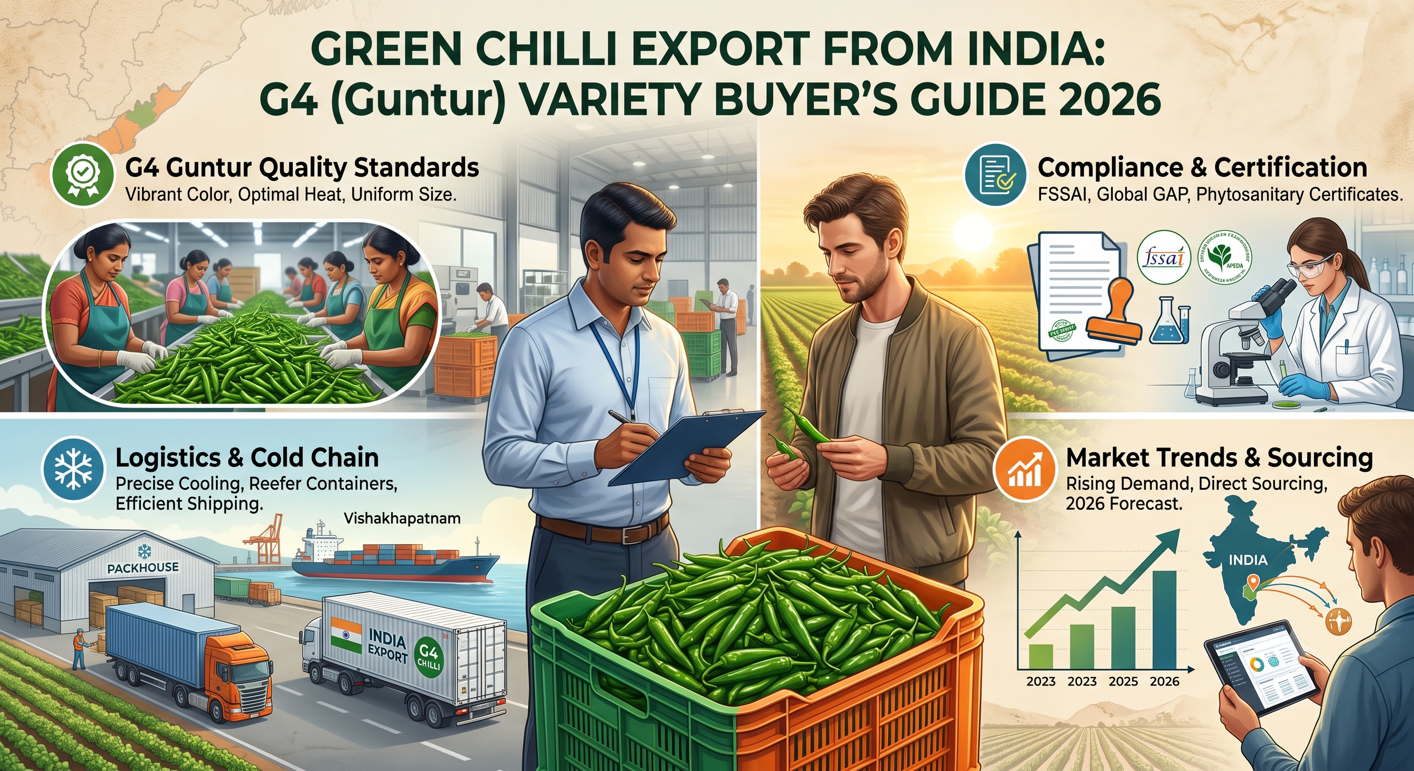 Green Chilli Export from India: G4 (Guntur) Variety Buyer's Guide 2026